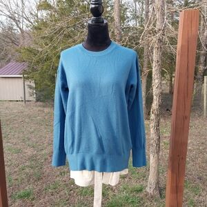 Isaac Mizrahi Teal Crew Neck Sweater